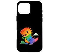 Rainbow Dino Adventure. Adorable Dinosaure Kawaii Coque pour iPhone 16 Pro Max