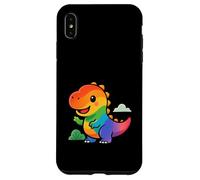 Rainbow Dino Adventure. Adorable Dinosaure Kawaii Coque pour iPhone XS Max
