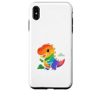 Rainbow Dino Adventure. Adorable Dinosaure Kawaii Coque pour iPhone XS Max