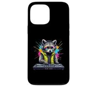Rainbow DJ Monkey avec lunettes de soleil Casque EDM Musique Drôle Coque pour iPhone 13 Pro Max