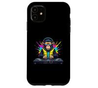Rainbow Dj Monkey Music Funny Monkey Casque audio Coque pour iPhone 11