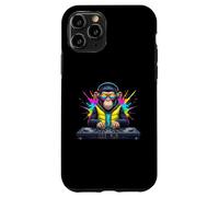 Rainbow Dj Monkey Music Funny Monkey Casque audio Coque pour iPhone 11 Pro