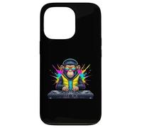 Rainbow Dj Monkey Music Funny Monkey Casque audio Coque pour iPhone 13 Pro