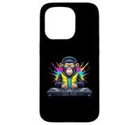 Rainbow Dj Monkey Music Funny Monkey Casque audio Coque pour iPhone 15 Pro