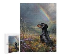 Rainbow Dog Field Painting Puzzle 1000 Pièces Educa Jouet en Bois Cadeau Unique Décoration Intérieure Jeu Éducatif Challenge Toy Adultes Et Enfants À Partir De 14 Ans 500 PCS