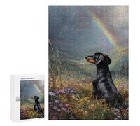 Rainbow Dog Field Painting Puzzle 1000 Pièces Educa Jouet en Bois Cadeau Unique Décoration Intérieure Jeu Éducatif Challenge Toy Adultes Et Enfants À Partir De 14 Ans 300 PCS