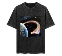 Rainbow Down to Earth Ritchie Blackmore Vintage Streetwear T-Shirt Washed Unisex Tops Size S
