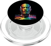 Rainbow Drip Portrait coloré LGBTQ Expression Femme Homme PopSockets PopGrip pour MagSafe