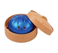Rainbow Dumpling Bun Jouet Anti-Stress XXL avec Visage et Panier Vapeur