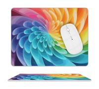 Rainbow Dynamic Tapis de souris en cuir - 20,3 x 25,4 cm. Tapis de souris rectangulaire pour surface texturée imperméable de qualité supérieure. Tapis de souris imprimé pour ordinateur et ordinateur
