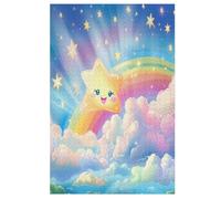 Rainbow étoiles Puzzles Adultes 1000 Pièces en Bois, Jouet De Puzzle De Défi De Cerveau pour des Enfants, D’Intelligence （78×53cm）