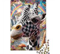 Rainbow Fantasy Giraffe Puzzle 1000 Pièces Educa Jouet en Bois Cadeau Unique De l'art De La Décoration Jeu Éducatif Challenge Toy Adultes & Enfants des 14 Ans 70x50cm/1000pcs