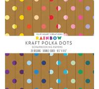 Rainbow Faux Kraft Polka dot Pattern Scrapbook Papers: For Scrapbooking, Double Sided Craft Paper, Decorative DIY Junk Journals, Decoupage