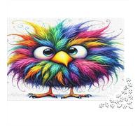Rainbow Feathered Hibou Puzzle 1000 Pièces, Oiseau aux Plumes Arc-en-Ciel coloré, Jeu de création et logique, activité familiale, Cadeau pour Tous