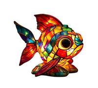 Rainbow Fish Night Lamp, Soft Glow Desk Light Sculpture, 6.69x7.48x5.12 inches Resin Decorative Night Light, Artistic Ambient Illumination Design, Room Lighting Accent, Bedroom Study Dorm Use