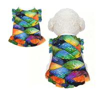 Rainbow Fish Scale XL Vêtements pour petits chiens - Tenue d'été mignonne pour chiot, doux et respirant