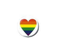 Rainbow Flag Pride Heart Gay Lesbian LGBT Official 25mm Button Pin Badge