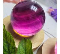 Rainbow Fluorite Yellow Calcite Quartz Sphere White Crystal Ball Ornament,Purple,50~55mm Gemstone Stone