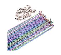 Rainbow foyBicycle Spokes 14G - Vacuum Plated 304 Stainless Steel Spokes (259-293mm) - Compatible with 26/27.5/29 Inch Mountain & Road Bike Wheels - Colorful Cycling Spoke Set(259mm-10pcs)
