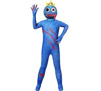 Rainbow Friends Costume d'Halloween et de costumade pour enfants - Costume de jeu avec masque (bleu, 5 à 6 ans)