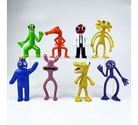 Rainbow Friends Figure Model, Figurines de Personnages de Dessin Animé Populaires Desk Ornaments d'halloween Noël Figure Cake Toppers Cadeau pour Enfants Fans de Jeux 8-11cm (8PCS-Suit(1))