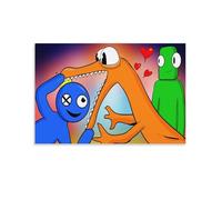 Rainbow Friends Peinture Sur Toile Impression Tableaux Coloré Abstraite Moderne Jet D'encre D'art Tableaux Domicile Chambre Murs Décoration Peintures 08x12inch(20x30cm)