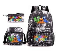 Rainbow Friends Sac à dos pour enfant 3 pièces 17 pouces + sac + trousse à stylo, convient pour l'école quotidienne et l'utilisation en plein air, A1, L, Classique.
