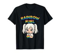 Rainbow Fuel Kawaii Anime Chibi Smoothie Imprimé T-Shirt