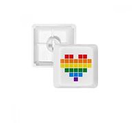 Rainbow Gay Lesbian Petite Boîte Cœur PBT Keycaps pour Clavier Mécanique Blanc OEM sans Marquage d'impression R1 Multicolore