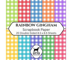 Rainbow Gingham Scrapbook Paper: Double-Sided Craft Paper for Scrapbooking, Junk Journals, Card Making, Origami, DIY Projects and Mixed Media