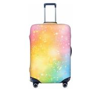 Rainbow_Glitter Housse de protection élastique pour valise de voyage Motif imprimé anti-rayures, Noir , XL