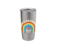 Rainbow God's Covenant Genèse 9:13 Bible Christian Lover Gobelet isotherme en acier inoxydable double paroi