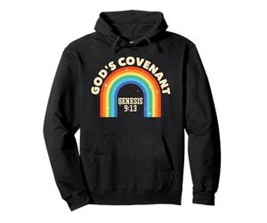 Rainbow God's Covenant Genèse 9:13 Bible Christian Lover Sweat à Capuche