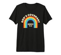 Rainbow God's Covenant Genèse 9:13 Bible Christian Lover T-Shirt Haut de Gamme