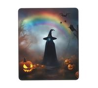 Rainbow Halloween fantôme sorcière chapeau araignées tapis de souris, tapis de souris d'ordinateur, facile à déplacer, durable, portable, bureau et maison, plusieurs tailles