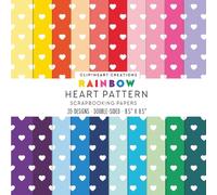 Rainbow Heart Pattern Scrapbook Papers: For Scrapbooking, Double Sided Craft Paper, Decorative DIY Junk Journals, Decoupage