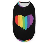 Rainbow Heart Pets Shirt Gilet Mignon Chien Débardeur Doux T-Shirt sans Manches pour Chiot Kitty Chats L