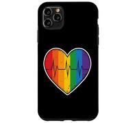 Rainbow Heart Pulse Beat Life Love Queer Community Unity Coque pour iPhone 11 Pro Max
