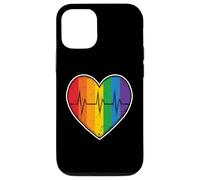 Rainbow Heart Pulse Beat Life Love Queer Community Unity Coque pour iPhone 12/12 Pro