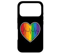 Rainbow Heart Pulse Beat Life Love Queer Community Unity Coque pour iPhone 17 Pro