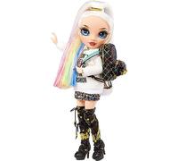 RAINBOW HIGH 582953PEUC Junior High - Amaya Raine - Poupée Mannequin Arc-en-Ciel de 23 cm avec 1 Tenue et des Accessoires Dont 1 Sac à Dos en Tissu Qui s’ouvre/se Ferme - 6 Ans +, Blanc