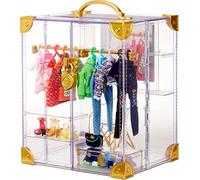 Rainbow High Deluxe Fashion Closet Playset – 400+ Fashion Combinations! Portable Clear Acrylic Toy Closet - 31+ Fashion Forward Pieces and Doll Clothing, Accessories and Storage. Kids 6-12 Years