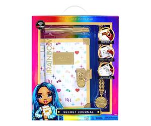 RAINBOW HIGH Journal Secret - Journal à la Mode Qui Garde Les Secrets en sécurité - Contient 1 Stylo doré, 1 Cahier d’activité, 1 Collier avec 1 Pendentif - Garde Les idées, Joue 1 Chanson, 6 Ans+