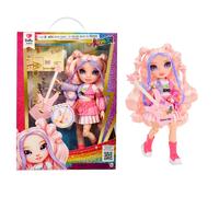 RAINBOW HIGH Junior High Rock Band - Bella - Poupée Mannequin Rose 23 cm avec Guitare Basse, Personnalisable avec des Autocollants, Articulée, Jouets Mignons pour Les Enfants À Partir de 4 Ans