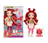 RAINBOW HIGH Littles Rainbow Fantasy Fairies & Pet - Apple, Rouge - Petite Poupée de 14cm & Biche Fantasy avec Ailes de Fées Interchangeable, Cadeau Mignon Dès 4 Ans
