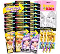 Rainbow High Lot de 24 mini paquets de 24 mini paquets avec pages à colorier, autocollants et plus encore (fournitures de fête d'anniversaire Rainbow High)