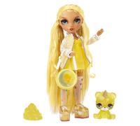 Rainbow High Poupée Mannequin avec Kit de Slime et Animal de Compagnie - Sunny (Jaune) - Poupée Pailletée 28 cm avec Kit de Slime Ét