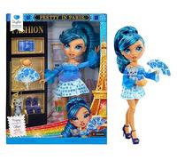 RAINBOW HIGH Pretty in Paris - Skyler Bradshaw - Poupée Mannequin Bleue de 28 cm avec Chiot, Sac à Main et Accessoires, Jouet articulé, À Collectionner, Jouet pour Enfants dès 4 Ans