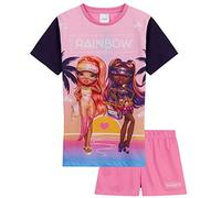 RAINBOW HIGH Pyjama Fille Ensemble de Pyjama Court Fille T-Shirt Manche Courte et Short Vêtements de Nuit Enfant Été Accessoires Officiels Tailles 5-12 Ans (Rose, 7-8 Ans)