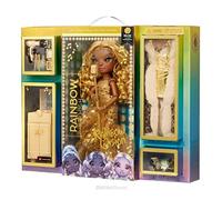 RAINBOW HIGH Rainbow Vision Divas - MELINE Luxe - Poupée Mannequin Jaune Doré avec des Tenues Ã€ Assortir, 1 Micro, des Accessoires & 1 Mallette - 6 Ans +